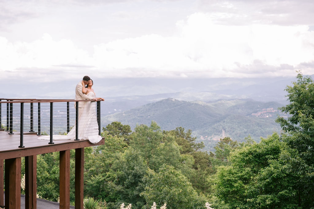 Experience a breathtaking mountaintop wedding at The Trillium in Sevierville, TN. Tennessee mountain wedding photographer